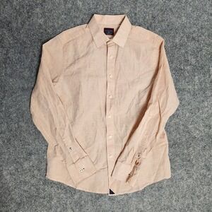 UNTUCKit Linen Blend Shirt Men M Orange Heather Button Down Slim Fit Summer